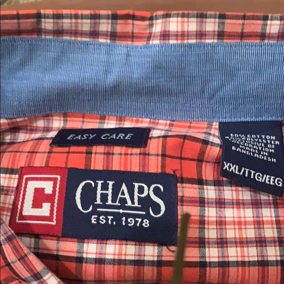 Chaps Orange and white shirt - Picture 3 of 4